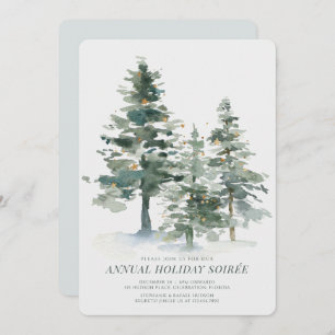 Invitación Fiesta de feriado de Navidades Pine Forest