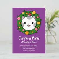 Fiesta de feriado de Navidades Polka Dot Cat