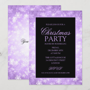 Invitación Fiesta de feriado de Navidades Purple Winter Wonde