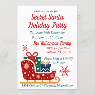 Invitación Fiesta de feriado de Navidades secretos de Santa S