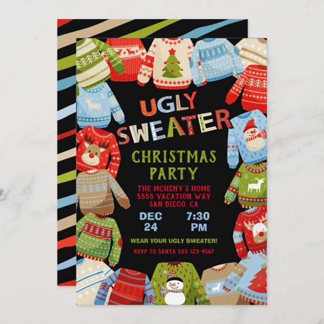 Invitación Fiesta de feriado de Navidades suaves (Anverso / Reverso)