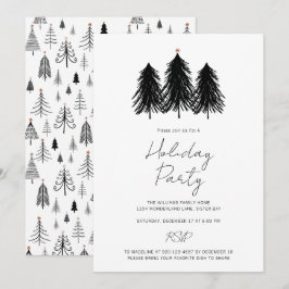 Invitación Fiesta de feriado de pájaros de Navidades blancos 