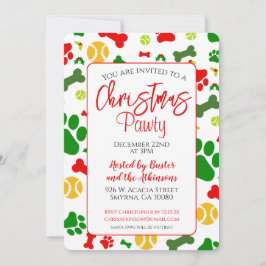 Invitación Fiesta de feriado de perros Navidades