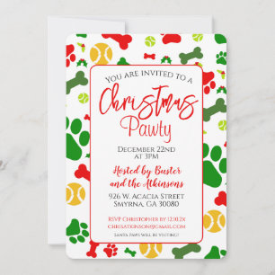 Invitación Fiesta de feriado de perros Navidades