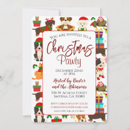 Invitación Fiesta de feriado de perros Navidades