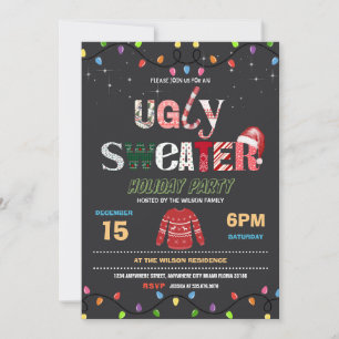 Invitación Fiesta de feriado de sudaderas Navidades