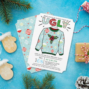 Invitación Fiesta de feriado de sudaderas Navidades