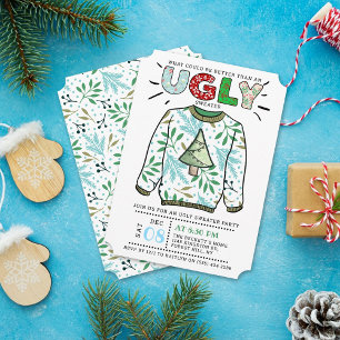Invitación Fiesta de feriado de sudaderas Navidades
