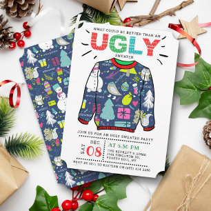 Invitación Fiesta de feriado de sudaderas Navidades