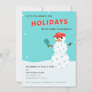 Invitación Fiesta de feriado de voleibol, hombre de nieve hum