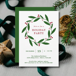 Invitación Fiesta de feriado de Wreath