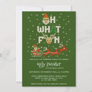 Invitación Fiesta de feriado G de Navidades sudorosos Oh Qué