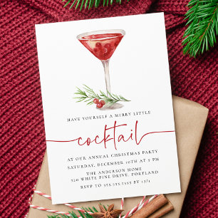 Invitación Fiesta de feriado Merry Little Coctail