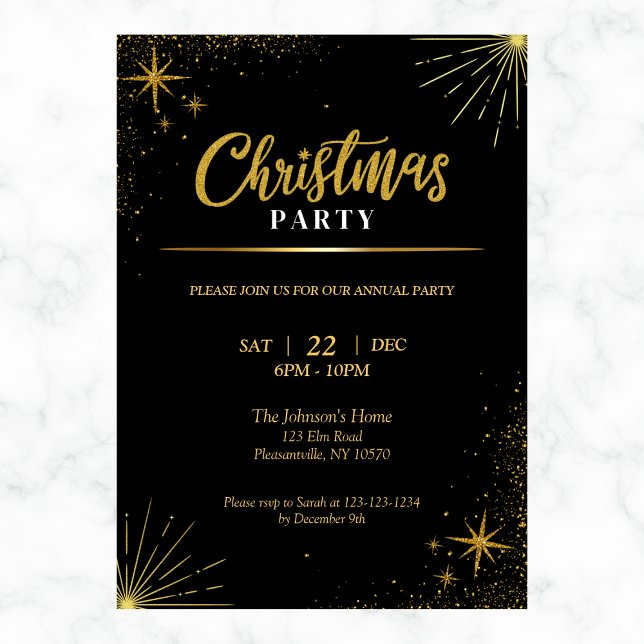 Invitación Fiesta de feriado para Navidades de las estrellas  (Subido por el creador)
