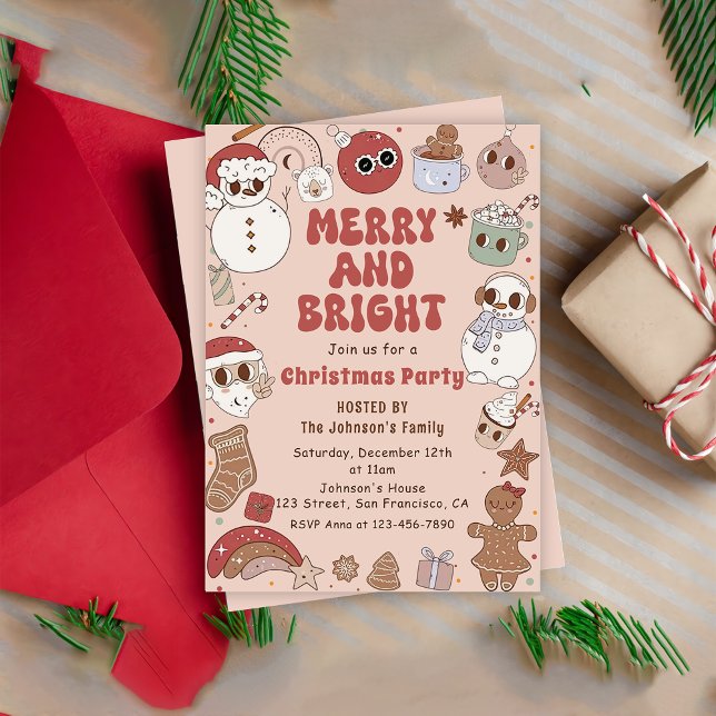 Invitación Fiesta de feriado para Navidades hippie con amargu (Subido por el creador)