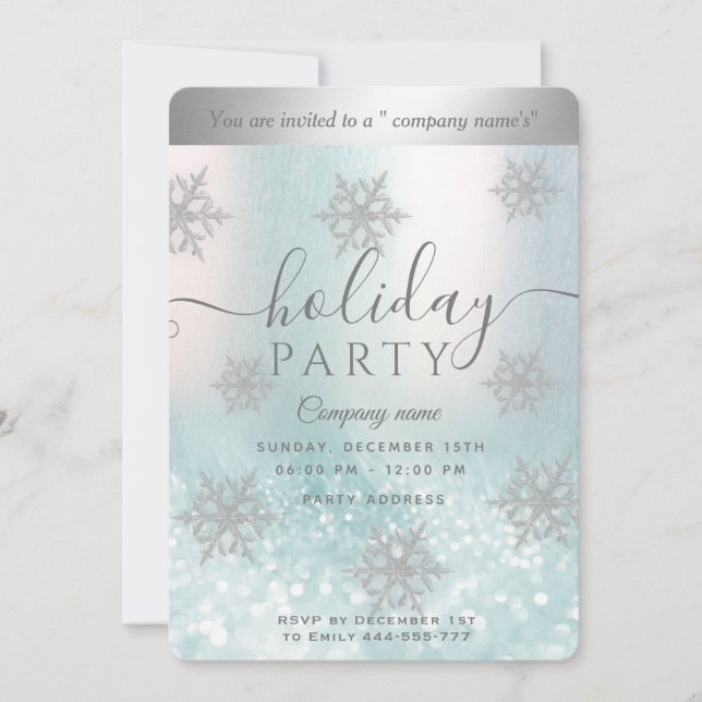 Invitación Fiesta de feriados corporativos de Winter wonderla (Anverso)
