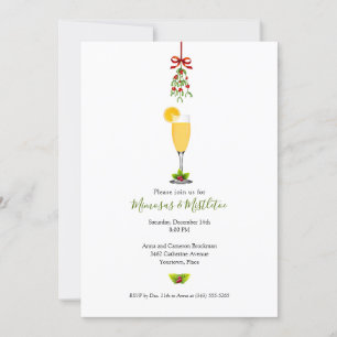 Invitación Fiesta de feriados de los Navidades Mimosas y Mist