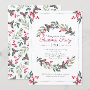 Invitación Fiesta de feriados de los Navidades Mistletoe y Ho