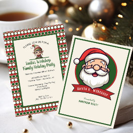 Invitación Fiesta de feriados de Navidades de taller de Santa