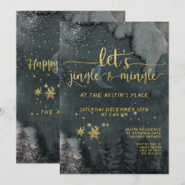 Invitación Fiesta de feriados de oro de jingle y mingle