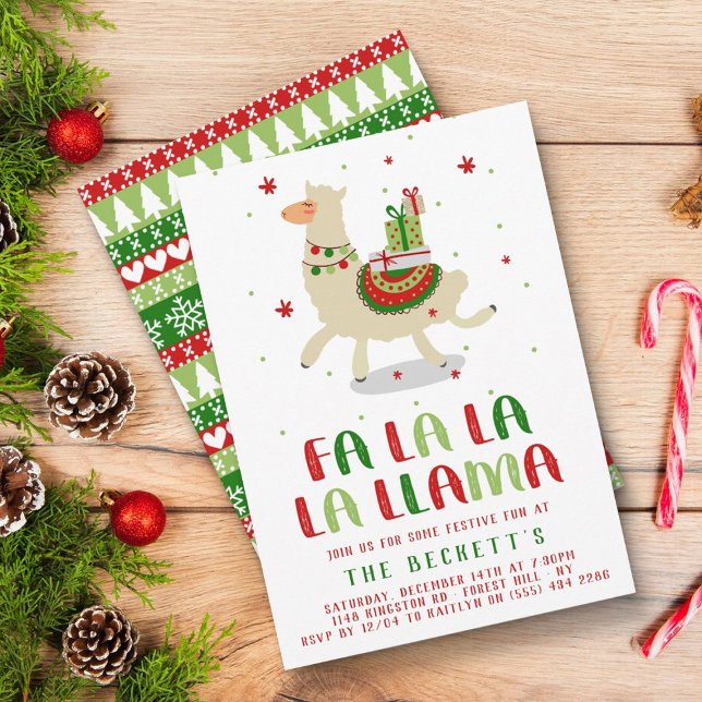 Invitación Fiesta de fiesta de Fiesta Llama navidades (Subido por el creador)