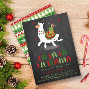 Invitación Fiesta de fiesta de Fiesta Llama navidades