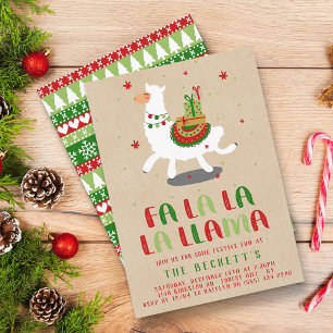 Invitación Fiesta de fiesta de Fiesta Llama navidades