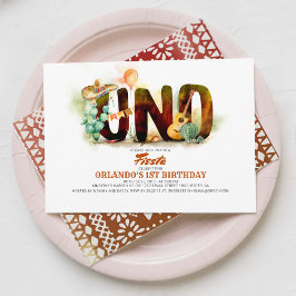 Invitación Fiesta de Fiesta Mexicana Primer Cumpleaños UNO