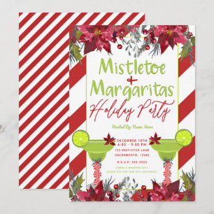 Invitación Fiesta de Fiesta Navideña de Muérdago y Margaritas