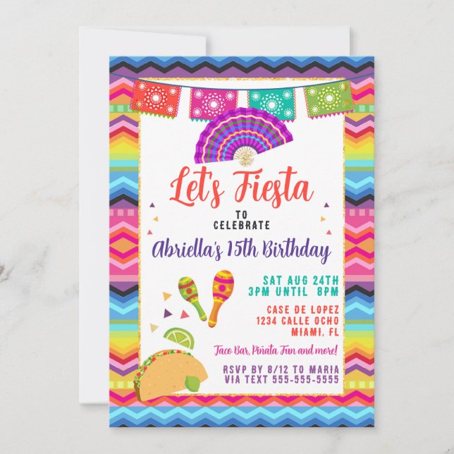 Invitación Fiesta de Fiesta Taco de México (Anverso)