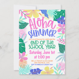 Invitación Fiesta de fin de año escolar en Aloha