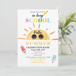 Invitación Fiesta de fin de curso Verano Escuela fuera