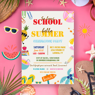 Invitación Fiesta de fin de escuela, Hola Summer Boho