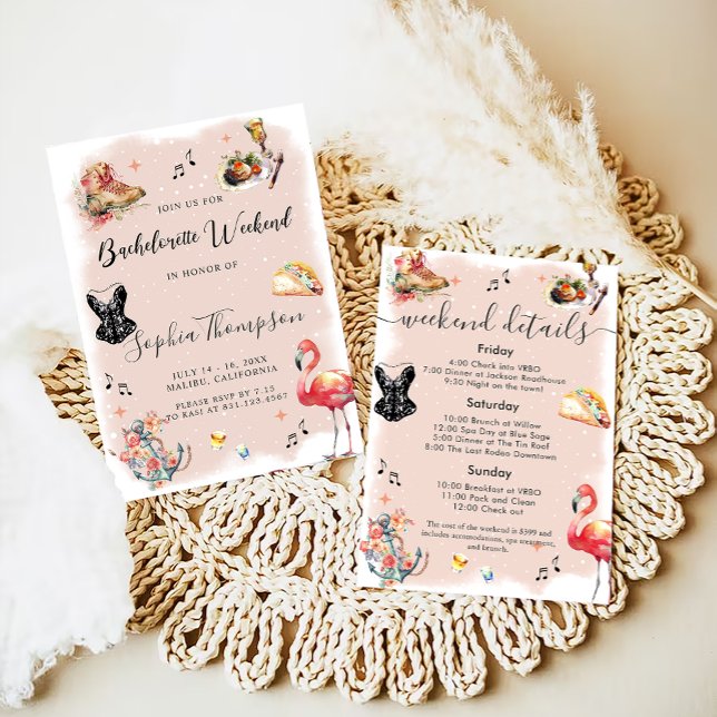 Invitación Fiesta de fin de semana de Bachelorette (Subido por el creador)