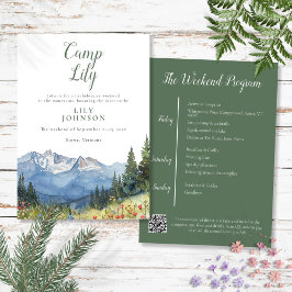 Invitación Fiesta de fin de semana de camping para soltera en