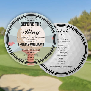 Invitación Fiesta de fin de semana de golf para soltero en su