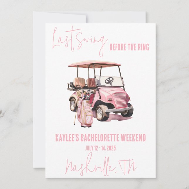 Invitación Fiesta de fin de semana de la última gira de golf  (Anverso)