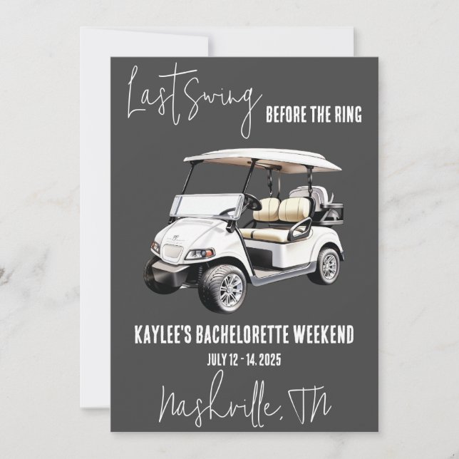 Invitación Fiesta de fin de semana de la última gira de golf  (Anverso)