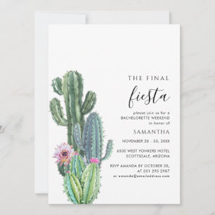 Invitación Fiesta de fin de semana de soltera con vegetación 
