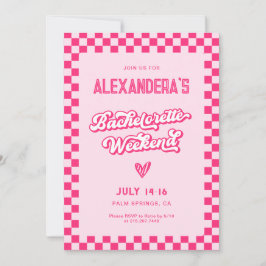 Invitación Fiesta de fin de semana de soltera rosa 