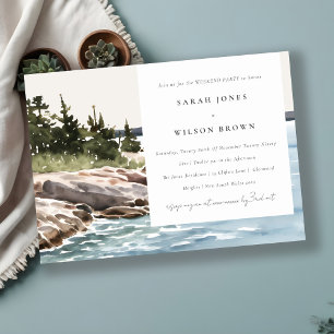 Invitación Fiesta de fin de semana del paisaje marino de la m