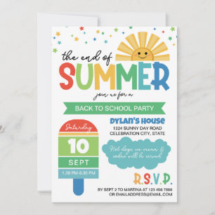 Invitación Fiesta de Fin de Verano y Regreso a Clases Verde A