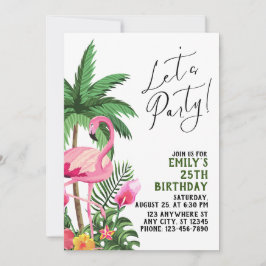 Invitación Fiesta de Flamencos Rosas 