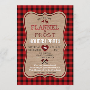 Invitación Fiesta de Flannel y Frost Lumberjack
