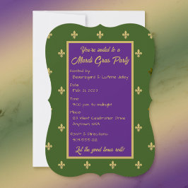 Invitación Fiesta de Fleur-de-lys Mardi Gras