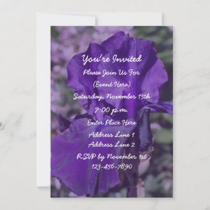 Invitación Fiesta De Flor De Iris De Púrpura