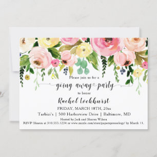 Invitación Fiesta de floración amarilla rosa de Rubor que se 