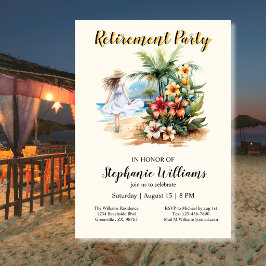 Invitación Fiesta de Flores Aloha en la Playa de Jubilación d