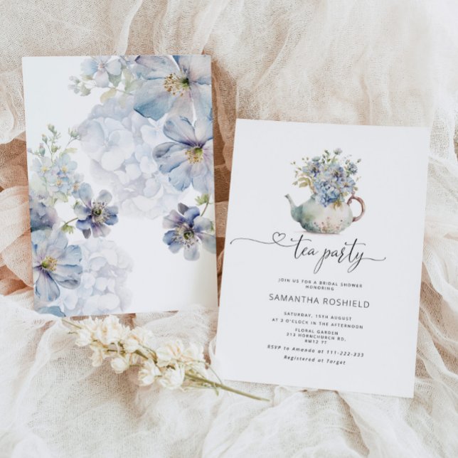 Invitación Fiesta de flores azules (Subido por el creador)