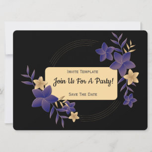 Invitación Fiesta de flores de cualquier ocasión simple